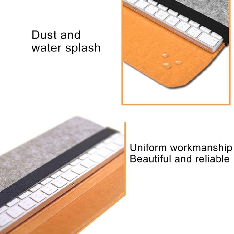 For Apple Magic2 Keyboard Portable Wireless Bluetooth Keyboard Dustproof Storage Bag PU Leather Wool Felt Protective Bag(Orange)