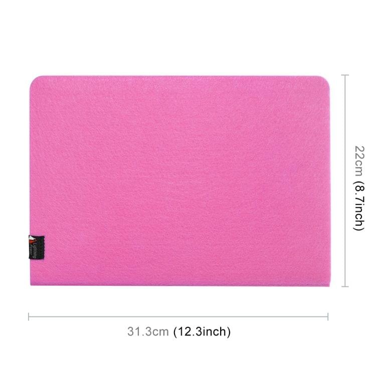 Portable Stylish Business Felt Sleeve Bag Protective Case for MacBook 13.3 inch (Pink)