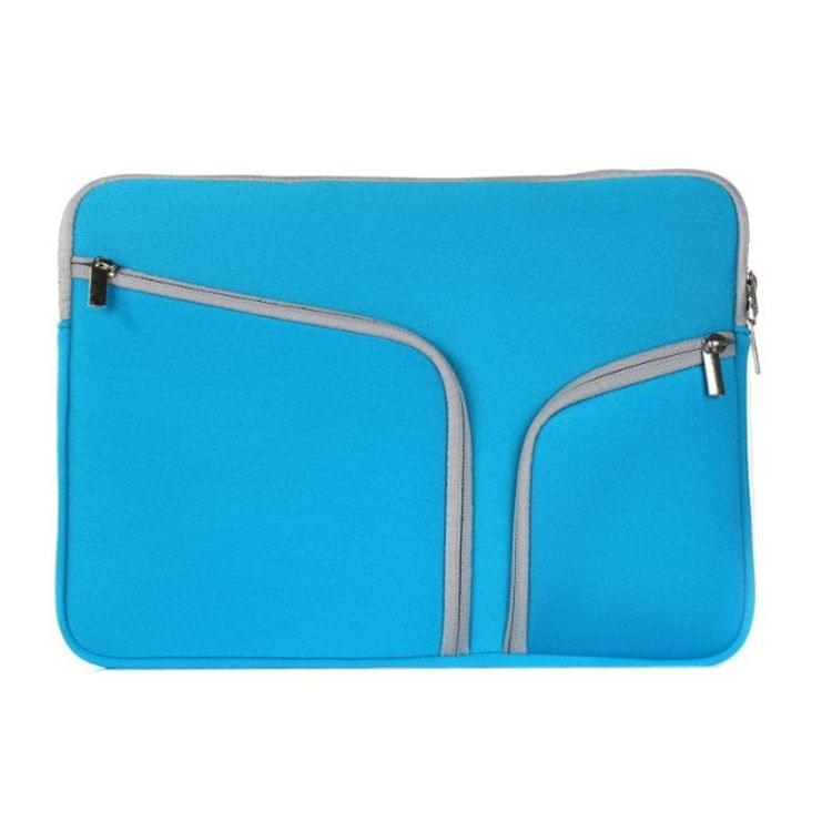 Double Pocket Zip Handbag Laptop Bag for Macbook Pro 15 inch(Dark Blue)