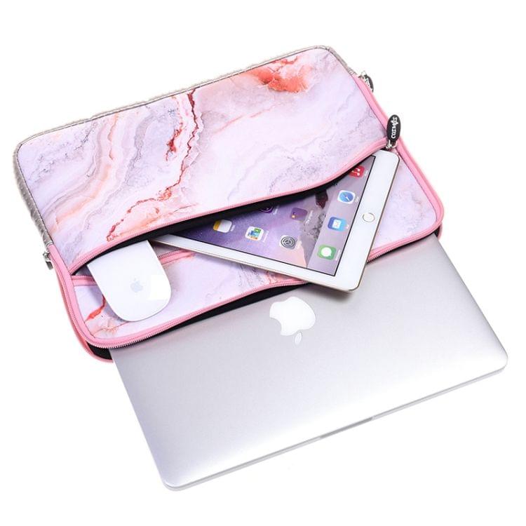 Simple Marble Pattern Neoprene Fashion Sleeve Bag Laptop Bag for MacBook 13.3 inch (Red)