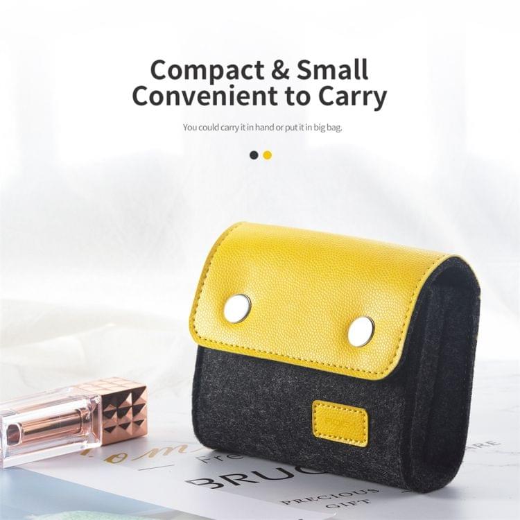 ROCK Shockproof Wool Felt Protective Storage Shell Bag Soft Sleeve, Size: 18x11.5x5cm (Black Yellow)