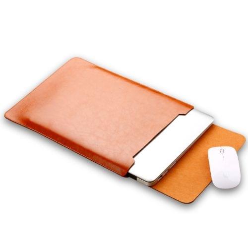 Laptop Microfiber Leather Inner Bag for MacBook Air 11.6 inch (Light Brown)