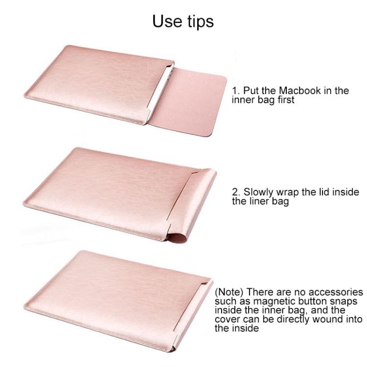 Laptop Microfiber Leather Inner Bag for MacBook Air 11.6 inch (Light Brown)