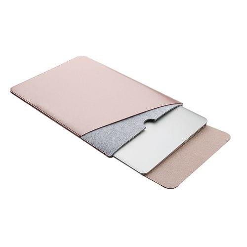 Laptop Microfiber Leather Double Layer Inner Bag for MacBook 13.3 inch (Rose Gold)
