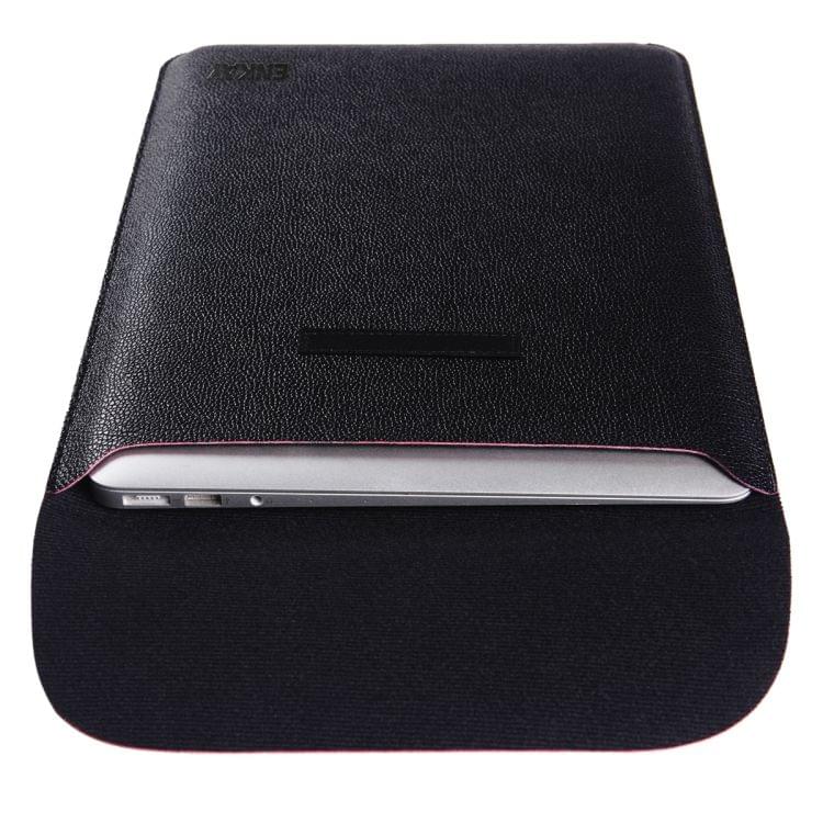 ENKAY  Vertical Section Ultra-light Ultra-thin PU Leather Liner Bag Computer Bag Protective Leather Case for MacBook 12-inch (Black)