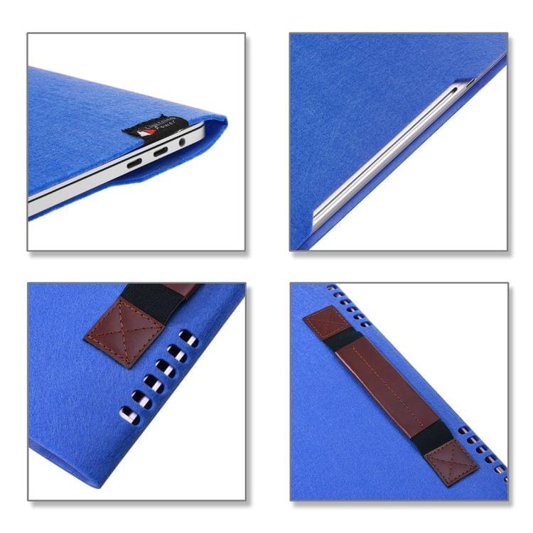 Portable Stylish Business Felt Sleeve Bag Protective Case for MacBook 13.3 inch (Blue)