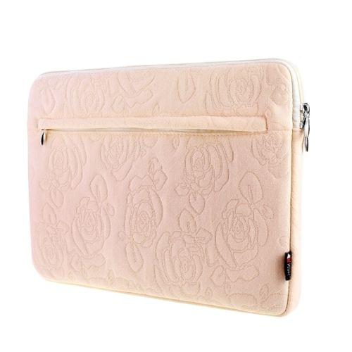 Rose Pattern Neoprene Fashion Sleeve Bag Laptop Bag for MacBook 13.3 inch (Pink)