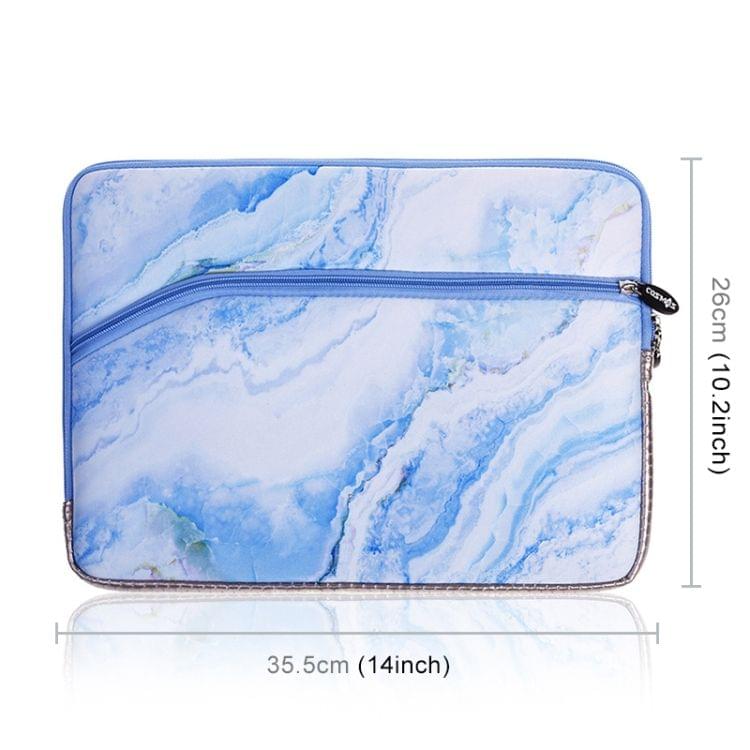 Simple Marble Pattern Neoprene Fashion Sleeve Bag Laptop Bag for MacBook 13.3 inch (Blue)