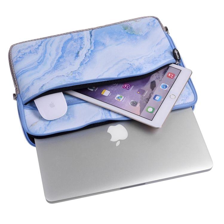Simple Marble Pattern Neoprene Fashion Sleeve Bag Laptop Bag for MacBook 13.3 inch (Blue)