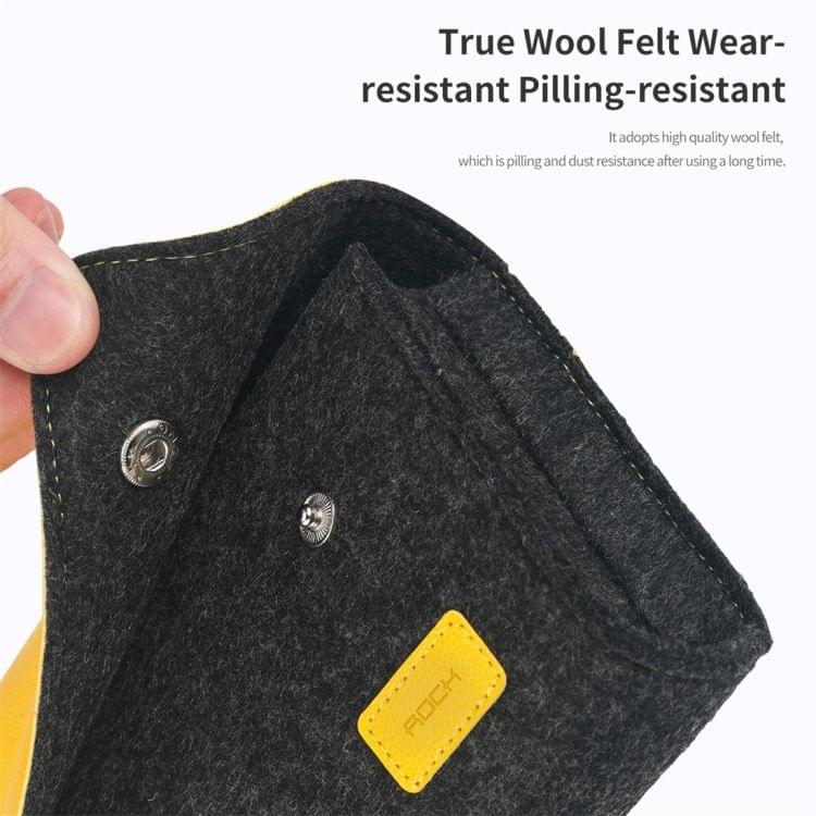 ROCK Shockproof Wool Felt Protective Storage Shell Bag Soft Sleeve, Size: 11x9.5x4.5cm (Black Yellow)