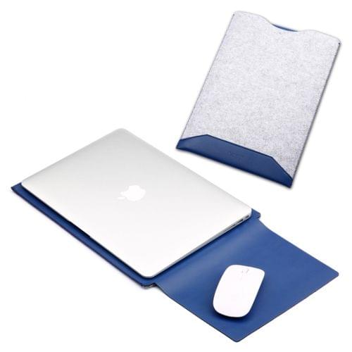 Laptop Crazy Horse Texture Fur Felt Inner Bag for Macbook Air Retina 13.3 inch (2018) (Blue)
