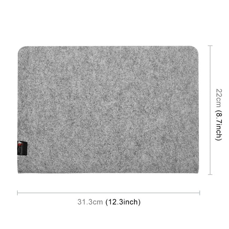Portable Stylish Business Felt Sleeve Bag Protective Case for MacBook 13.3 inch (Light Grey)