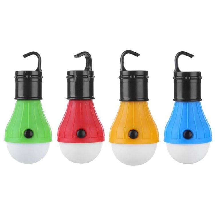 3 LEDs Mini Portable Lantern Tent Light LED Emergency Torch Camping Hanging Hook Flashlight, Package:Card(Red)