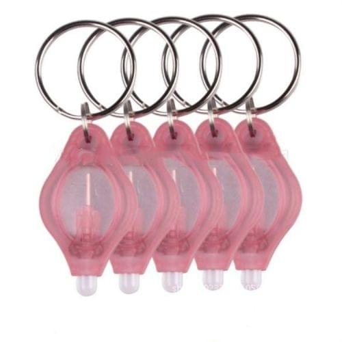 2 PCS Mini Pocket Keychain Flashlight Micro LED Squeeze Light Outdoor Camping Ultra Bright Emergency Key Ring Light Torch Lamp(Pink)