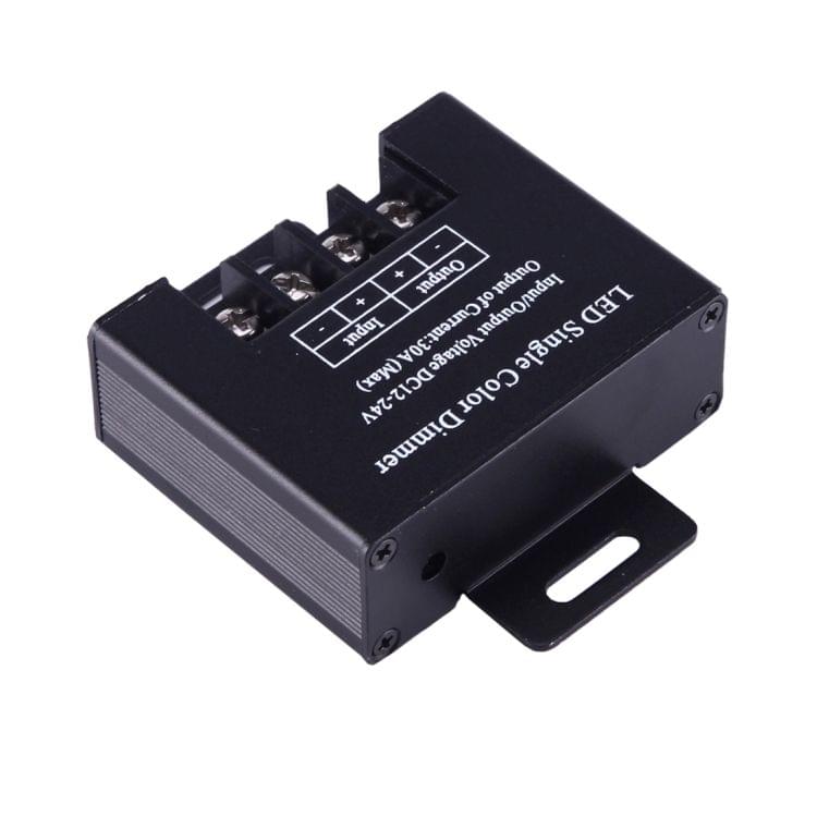 High Power Iron Shell Wireless Remote LED Single Color Dimmer LED Controller with Remote Control, 30A DC 12-24V(Black)