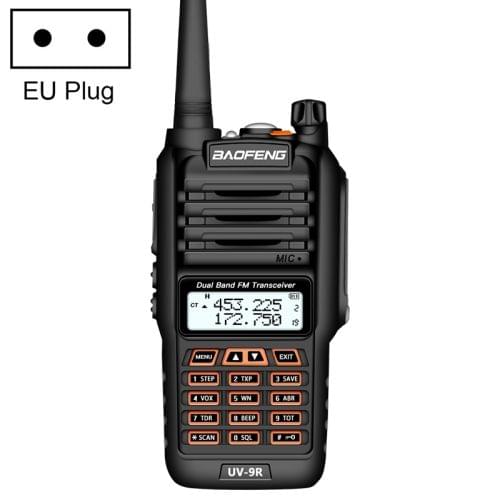 BaoFeng BF-UV9R 5W Waterproof Dual Band Radio Handheld Antenna Walkie Talkie, EU Plug