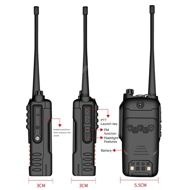 BaoFeng BF-UV9R 5W Waterproof Dual Band Radio Handheld Antenna Walkie Talkie, EU Plug