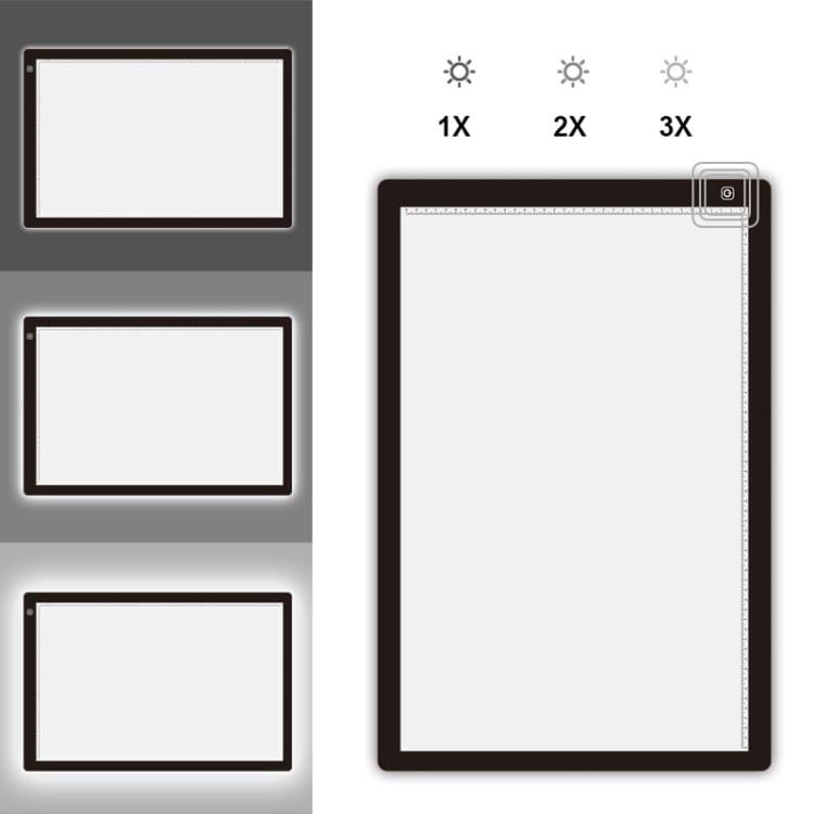 A4 Size LED Three Level of Brightness Dimmable Acrylic Copy Boards for Anime Sketch Drawing Sketchpad
