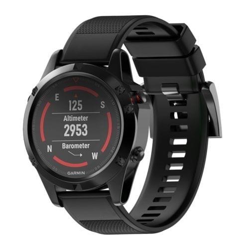 Quick Removable Silicone Wrist Strap for Fenix 5X 26mm(Black)