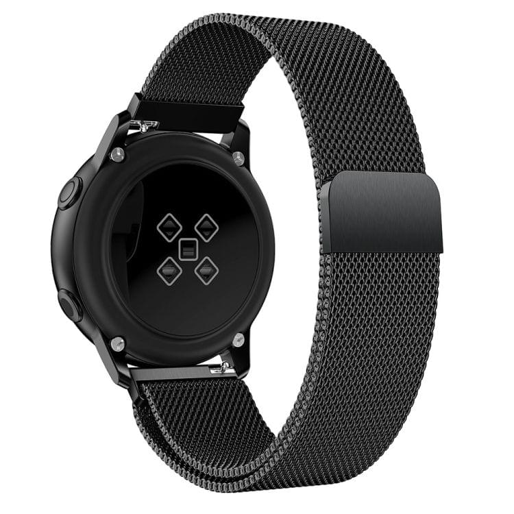 Milanis Magnetic Stainless Steel Mesh Wrist Strap WatchBand for Galaxy Watch Active 20mm (Black)