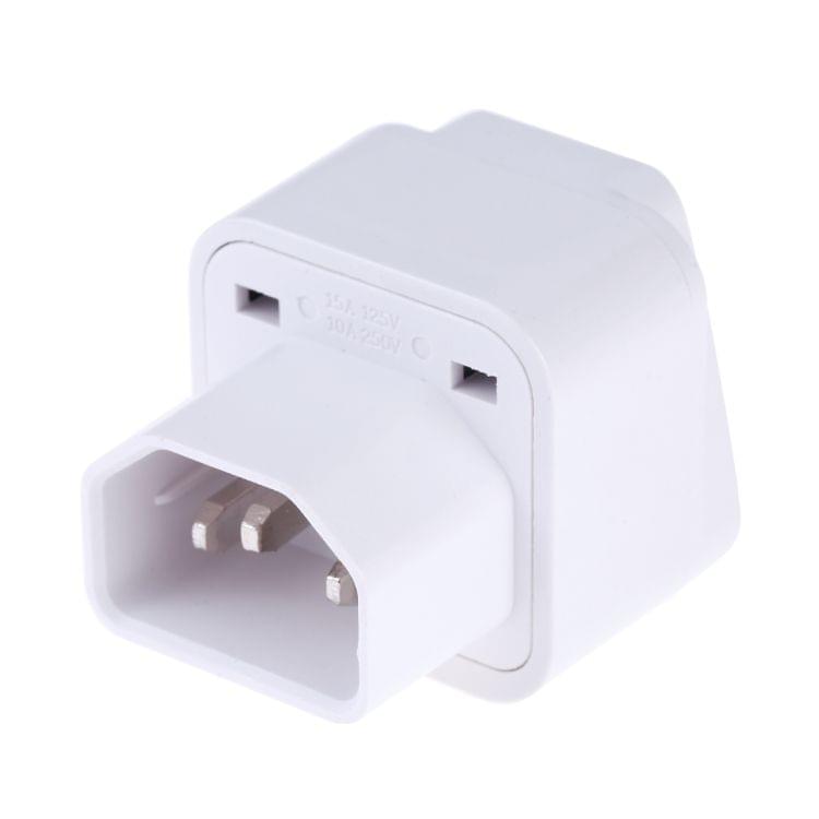 Portable Universal Socket to C14 Male Plug UPS PDU APC Computer Server Power Adapter Travel Charger (White)