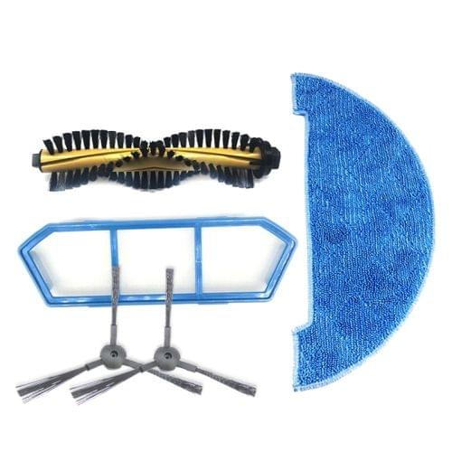 XI1750 A Pair Side Brushes K614 + K636 Rag + I205 Primary Effect Filter + I202 Main Brush for ILIFE A4