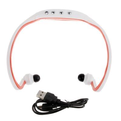 Sport MP3 Player Headset with TF Card Reader Function, Music Format: MP3 / WMA (White + Red)