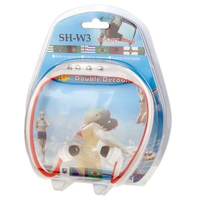 Sport MP3 Player Headset with TF Card Reader Function, Music Format: MP3 / WMA (White + Red)