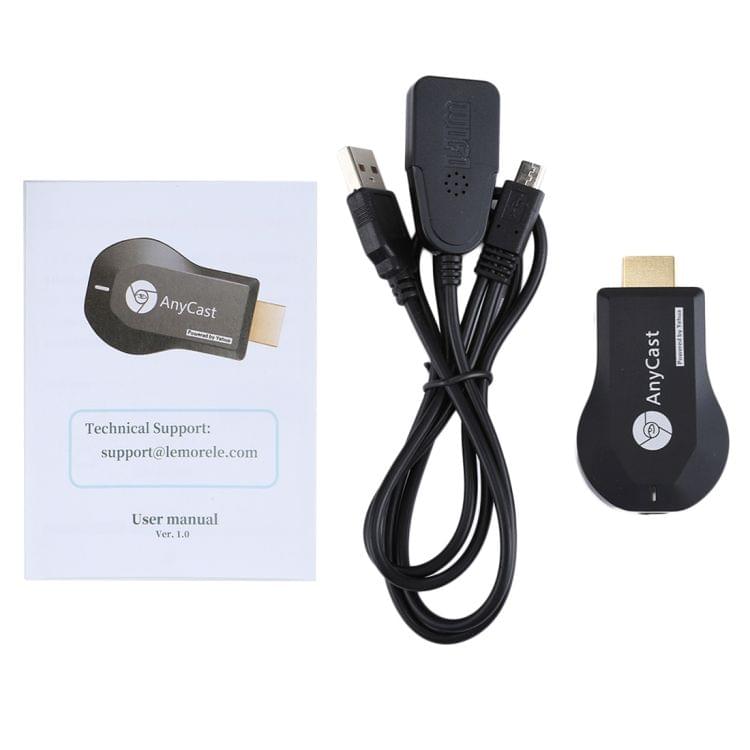 AnyCast M9 Plus Wireless WiFi Display Dongle Receiver Airplay Miracast DLNA 1080P HDMI TV Stick for iPhone, Samsung, and other Android Smartphones