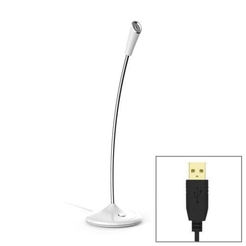 BK Desktop Gooseneck Adjustable USB Wired Audio Microphone, Built-in Sound Card