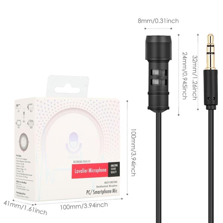 Yanmai R955 Clip-on Lapel Mic Lavalier Omni-directional Double Condenser Microphone