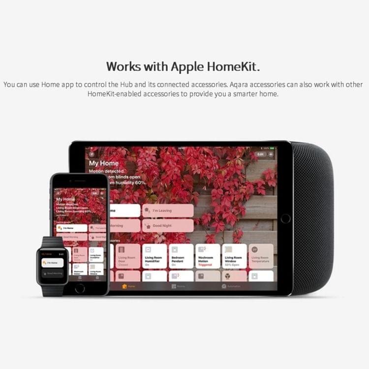 Original Xiaomi Aqara Hub 2.4GHz Wireless APP Control Mi Gateway with LED Light, Works with Apple HomeKit