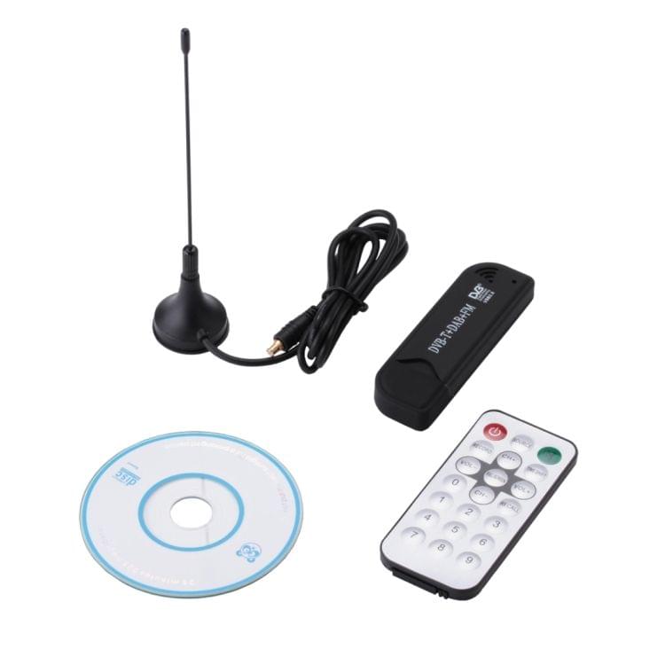 RTL2832U + R820T Mini DVB-T + DAB + FM USB Digital TV Dongle / Receiver Stick with Remote Control (Black)