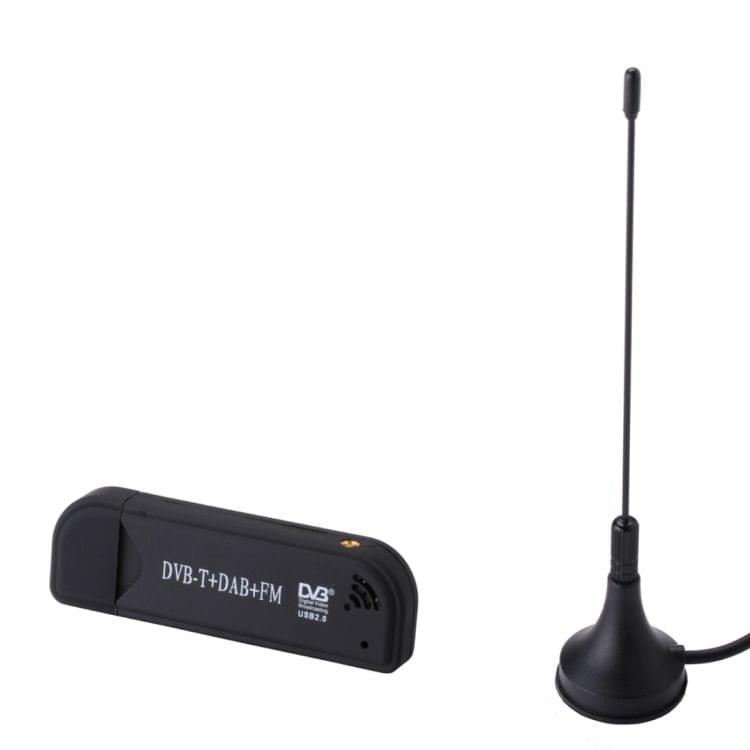 RTL2832U + R820T Mini DVB-T + DAB + FM USB Digital TV Dongle / Receiver Stick with Remote Control (Black)