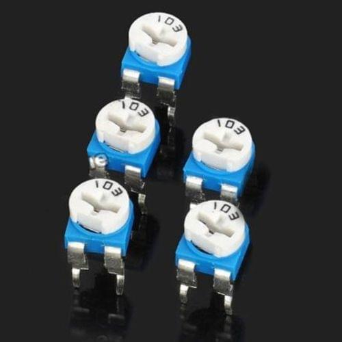 5 PCS 0.1W 50V Horizontal 103 10K Ohm Adjustable Resistor