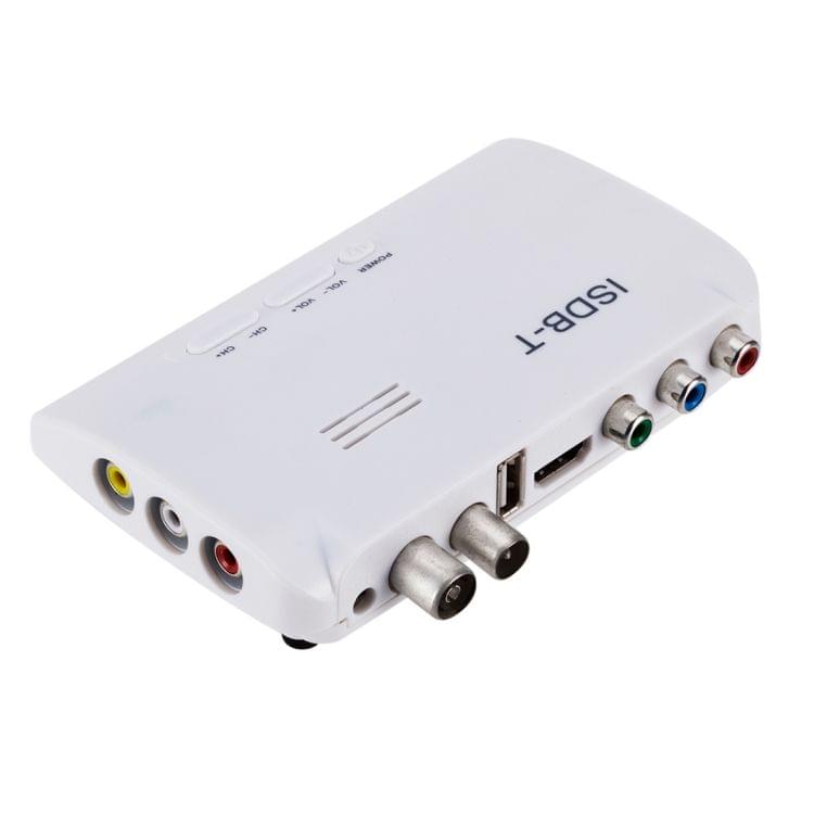 ISDB-T 1080P Digital Satellite Receiver DVB Digital Video TV Tuner Receiver Sets Top Box+5dBi Antenna with Remote Control (White)