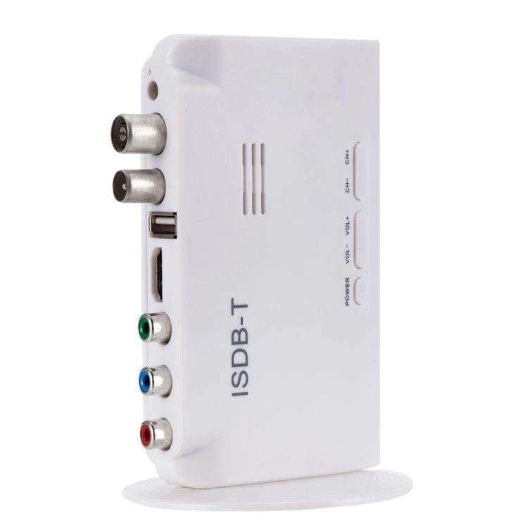 ISDB-T 1080P Digital Satellite Receiver DVB Digital Video TV Tuner Receiver Sets Top Box+5dBi Antenna with Remote Control (White)