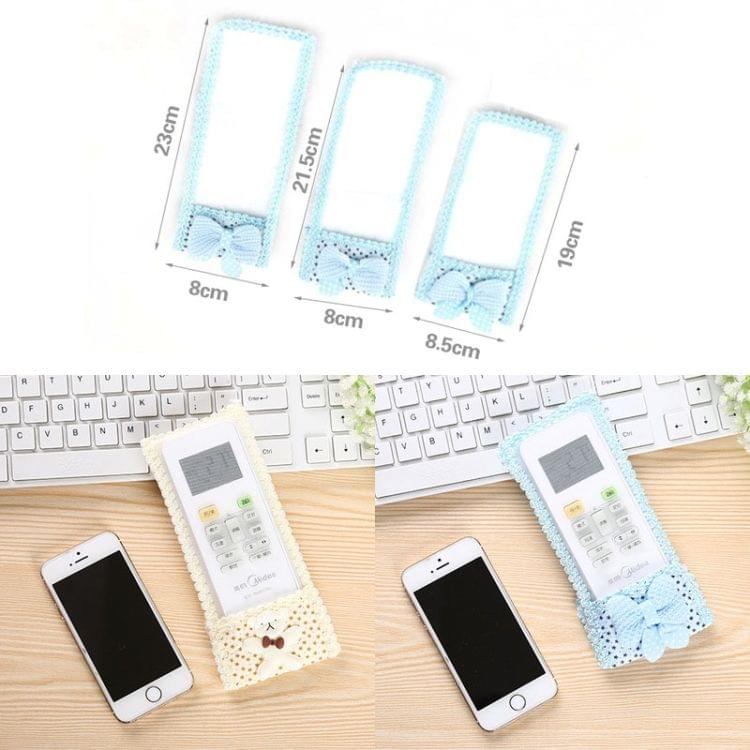 2 PCS Lace Fabric Bowknot Air Conditioning TV Remote Control Protective Cover Dust Jacket, S, Size: 19*8.5cm, Random Color Delivery