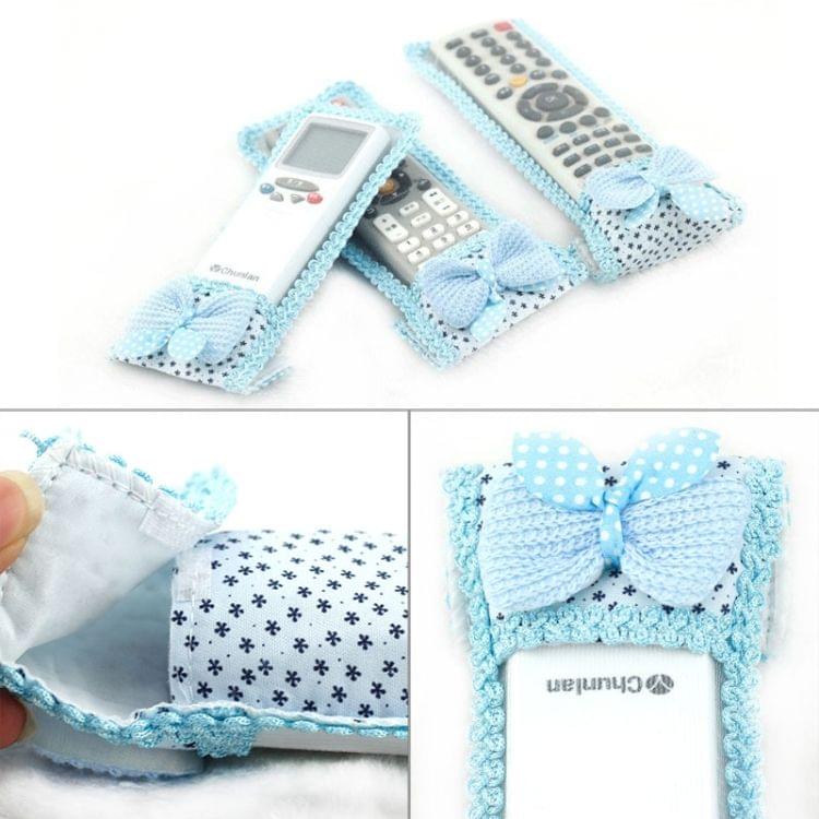 2 PCS Lace Fabric Bowknot Air Conditioning TV Remote Control Protective Cover Dust Jacket, S, Size: 19*8.5cm, Random Color Delivery