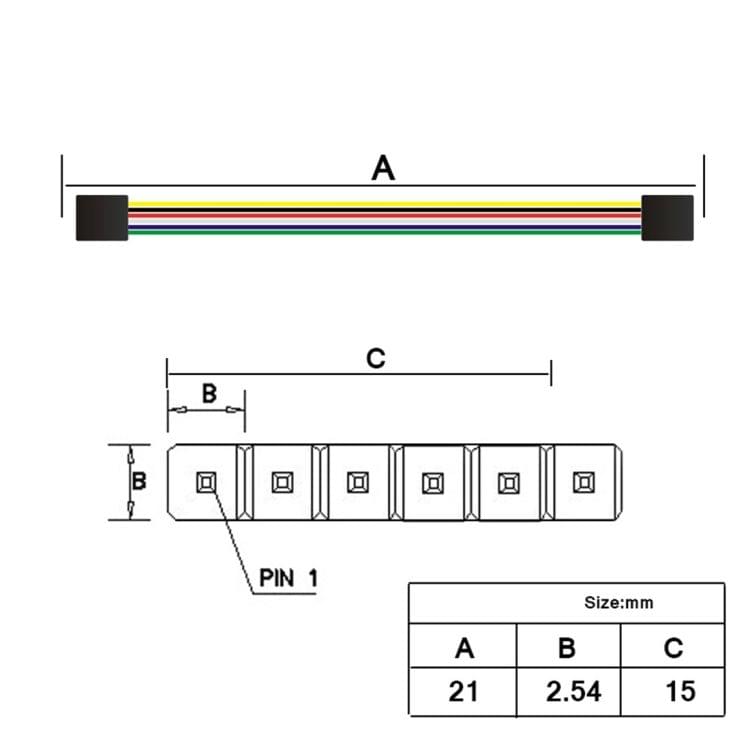 5 PCS 21cm LDTR-YJ011 6 Pin Jumper Cable Female to Female Dupont Wire for Arduino