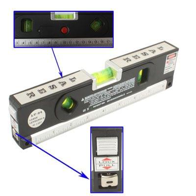 Laser Level with Tape Measure Pro 4 (100cm) / Level Bubbles with LED Light, LV-04