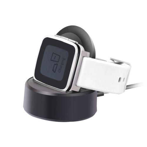 For Pebble Time Steel CE / RoHS / FCC Certificated Charger Charging Dock Base Stand Holder with 1.2m Charging Cable(Black)
