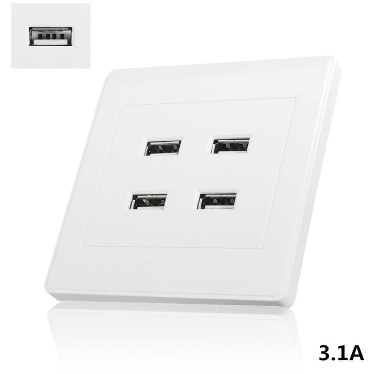 5V 3.1A 4 Ports USB Wall Charger Adapter Dock Station Socket Power Panel, 36V input