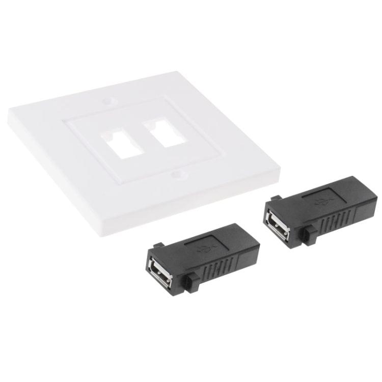 Dual USB 2.0 Female Plugs Home Wall Charger Plate Wall Plate Panel