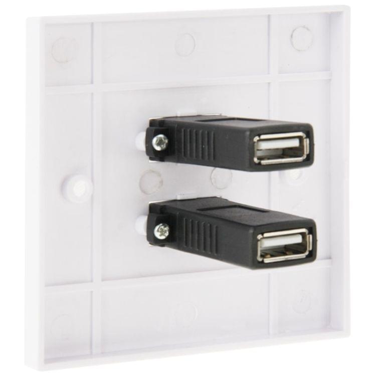 Dual USB 2.0 Female Plugs Home Wall Charger Plate Wall Plate Panel