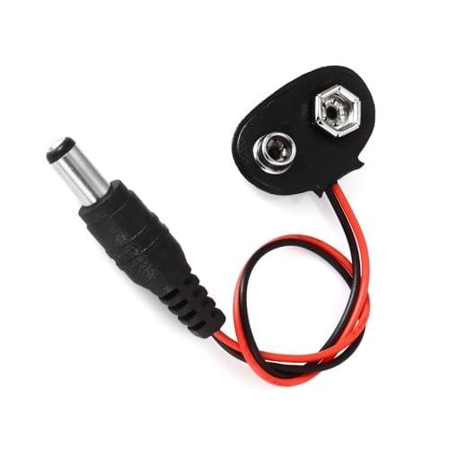 LDTR - PJ0003 9V Battery Snap Connector to DC Male Dedicated Power Adapter Cable for Arduino Boards - Black