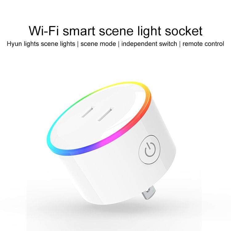 10A RGB Scene Light WiFi Remote Control Smart Socket Works with Alexa & Google Home & IFTTT, AC 100-240V, JP Plug