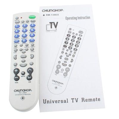 Chunghop Universal TV Remote Control (RM-139EX)(White)
