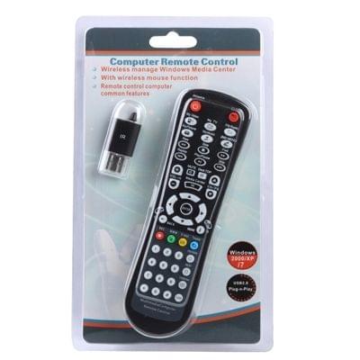 Wireless Multimedia Computer Remote Control with USB Interface Receiver, Working Distance: 10m
