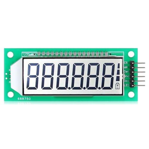 LDTR - WG0101 2.4 inch 6-digit 7-segment LCD Display Module for Arduino, Screen Display Backlight Color: White